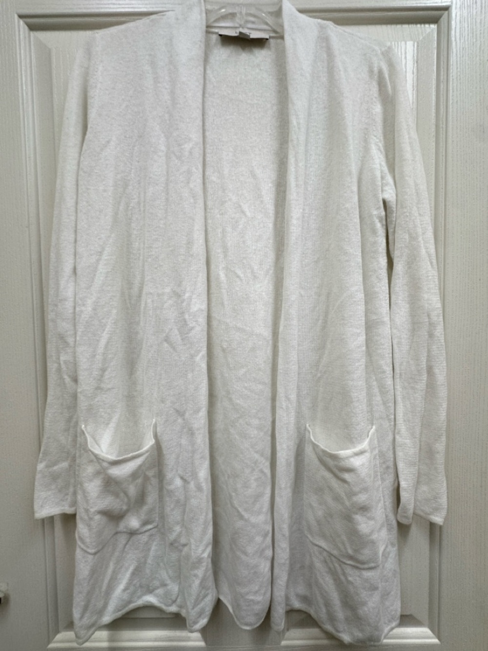 Loft long lightweight white cardigan size small